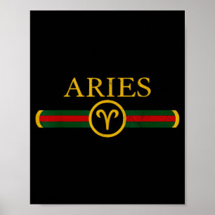 Poster signo do zodíaco áries aniversário horóscopo nasci