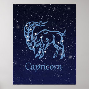 Póster Signo Zodiacal e Constelação de Capricórnio