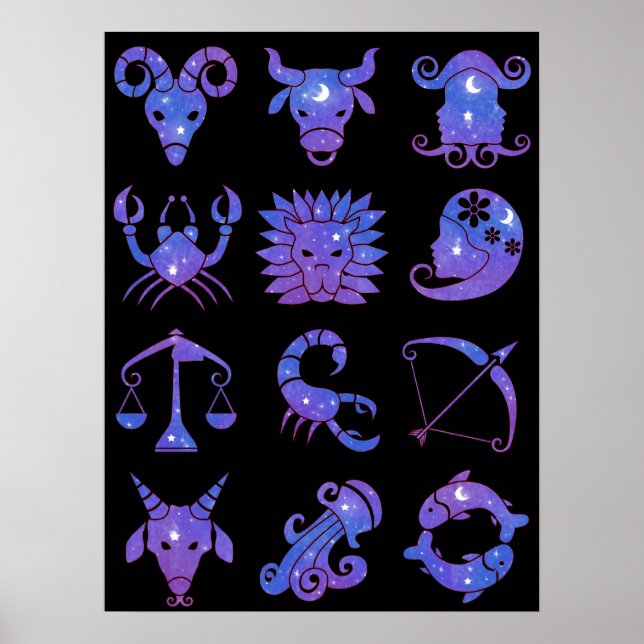 Póster Signos do Zodíaco (Frente)