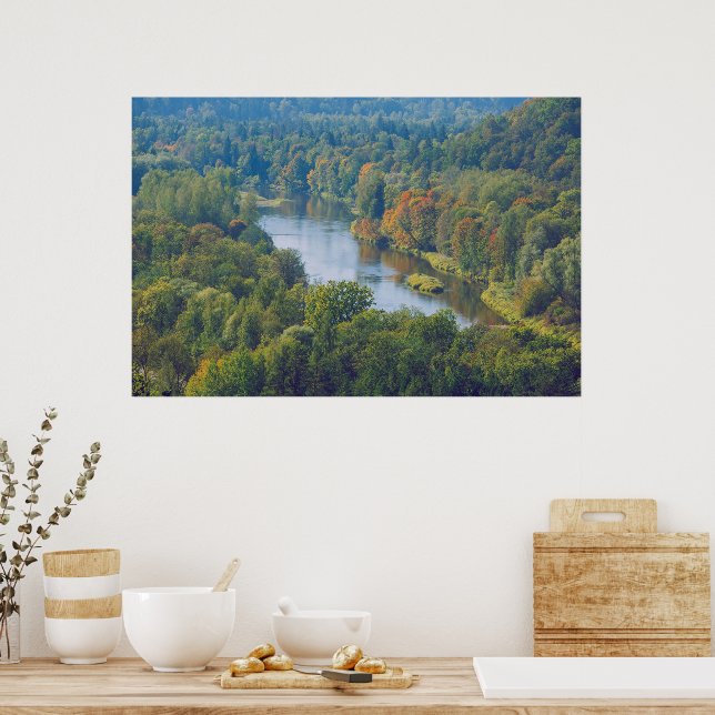 Poster Sigulda Autumn em Picturesque Gauja Valley (Cozinha)