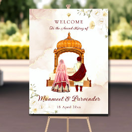 Poster Sikh sinal de boas-vindas do casamento Punjabi