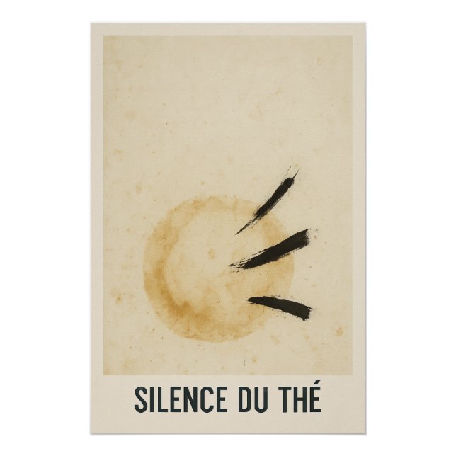 Póster Silence du Thé – Affiche Minimaliste Zen (Frente)