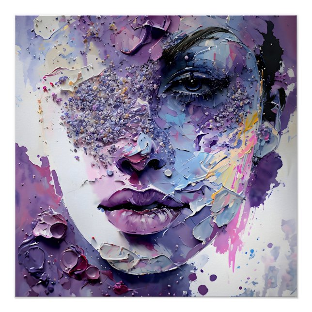 Póster "Silêncio Cristalino" - Um Retrato Roxo (Frente)