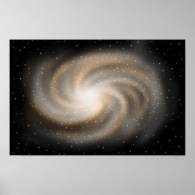 Poster Silêncio infinito. Galáxia dourada pairando no esp (Frente)