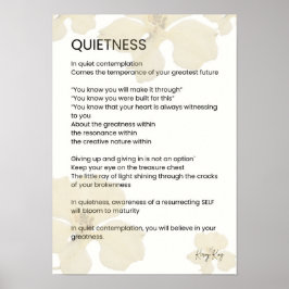 Poster Silêncio Poema de Palavras Escrito Inspiracional