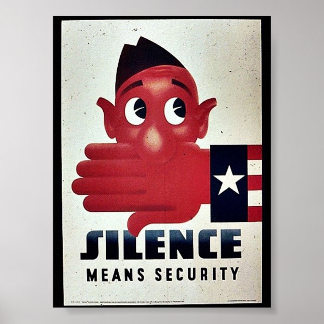 Póster Silêncio significa segurança (Frente)