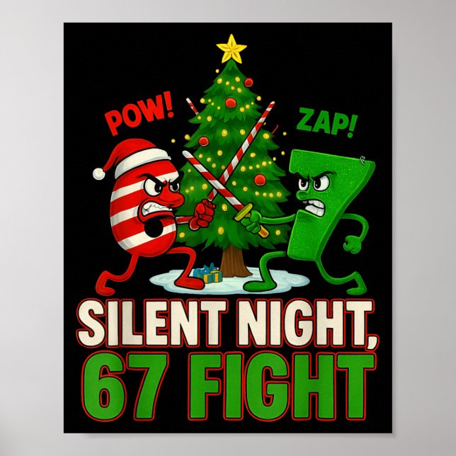 Poster Silent Night 67 Fight Funny Christmas  (Frente)