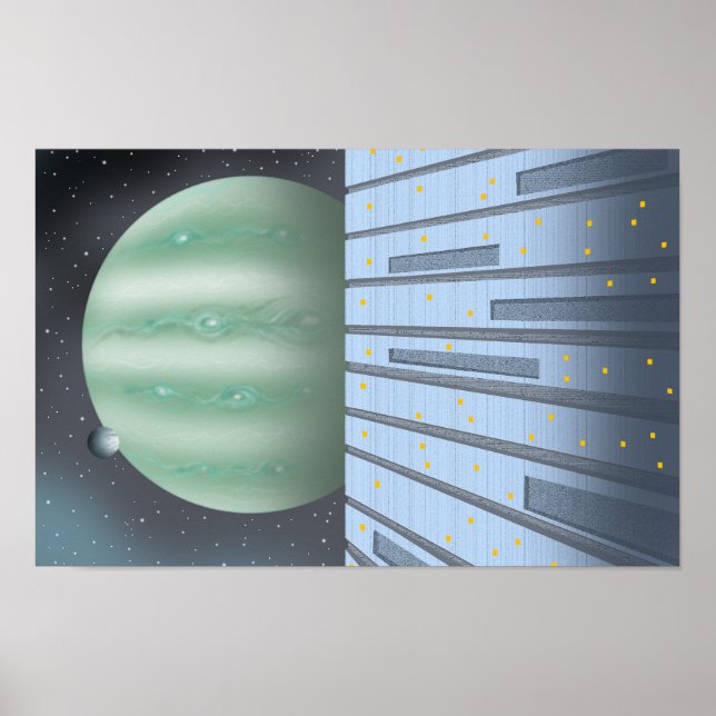 Poster Silent spaceport overlooking an unknown planet. (Frente)