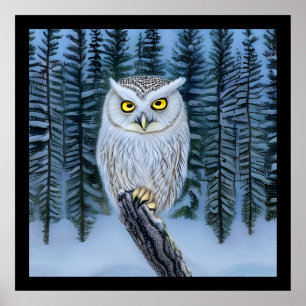 Poster Silent Watch - Norte Winter Woods Cinza Owen