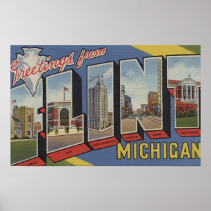 Póster Sílex, letra ScenesFlint de MichiganLarge, MI 2