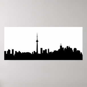 Poster silhoue do preto do símbolo da cidade de Canadá 