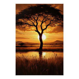 Póster Silhouette africano