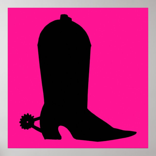 Poster Silhouette Boot Cowboy (Frente)