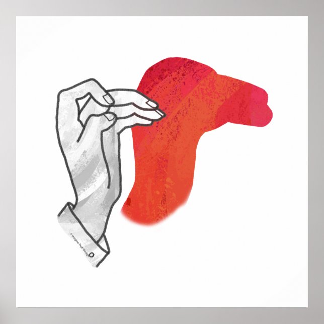 Póster Silhouette Camel Vermelho Mão (Frente)