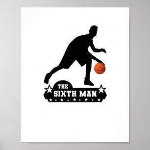 Poster Silhouette de Basquete do Sexto Homem