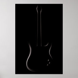 Poster Silhouette de Violão Elétrico