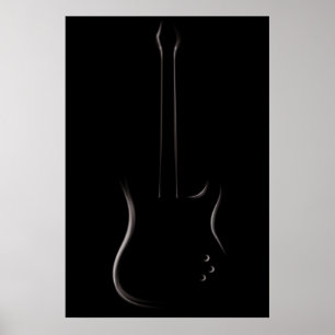 Poster Silhouette de Violão Elétrico