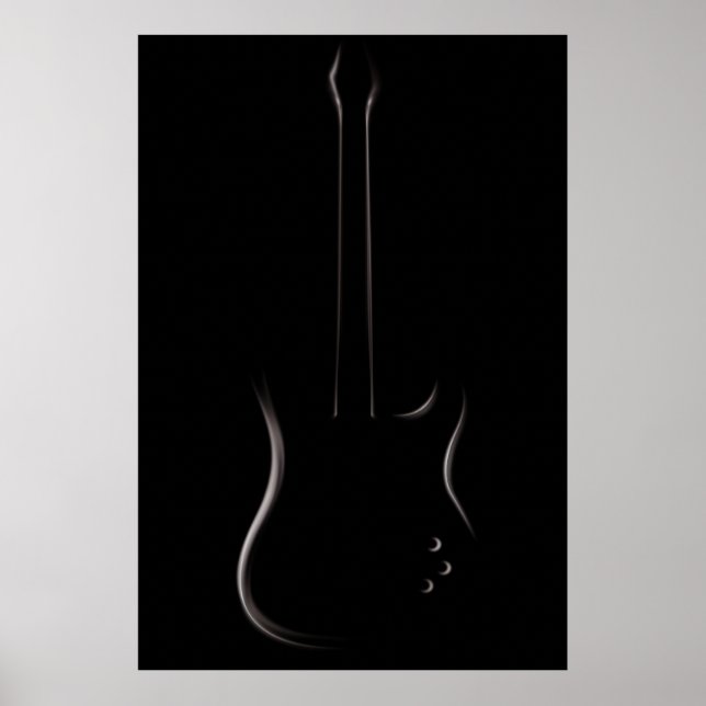 Poster Silhouette de Violão Elétrico (Frente)