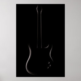 Poster Silhouette de Violão Elétrico