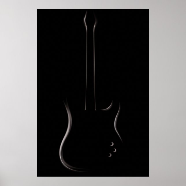 Poster Silhouette de Violão Elétrico (Frente)