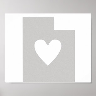 Póster Silhouette do estado de Heart Utah