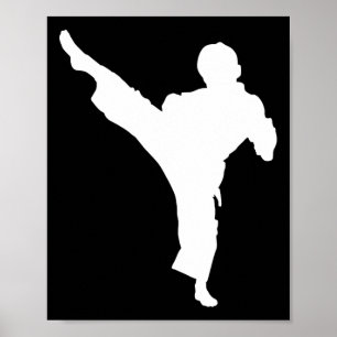 Poster Silhouette Karate Fighter Shotokan Martial Arts Ta