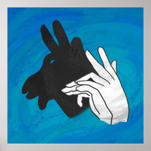 Poster Silhouette Mão Billy Goat Blue