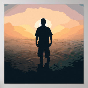 Poster Silhouette Of Man