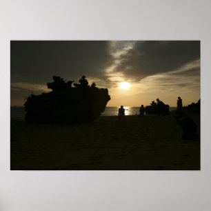 Póster Silhouette of Marines