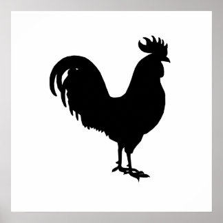 Póster Silhouette Rooster