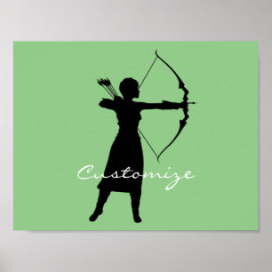 Poster Silhouette Silhouette Female Archer Thunder_Cove