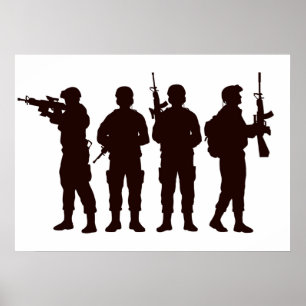 Poster Silhouette Soldier