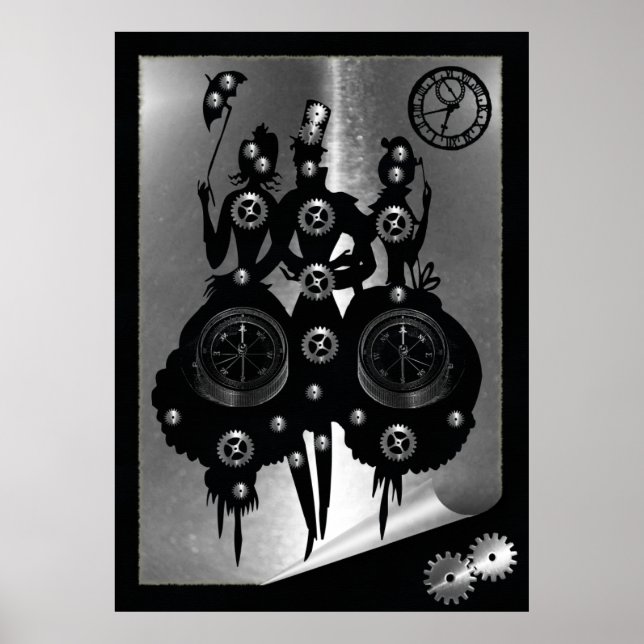 Poster Silhouette Steampunk do processo (Frente)