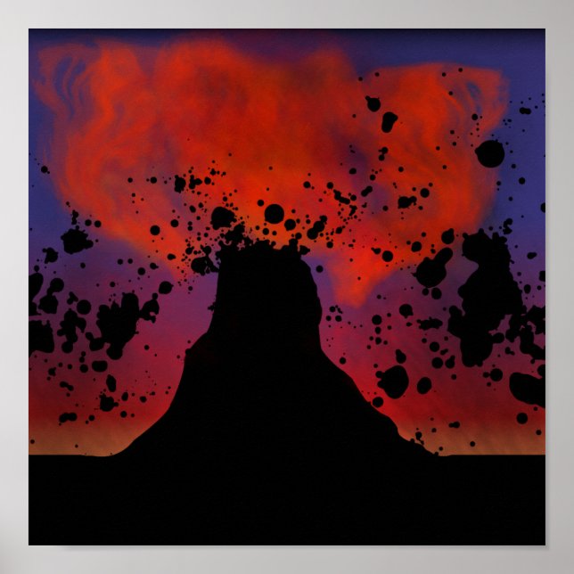 Póster Silhouette vulcano (Frente)