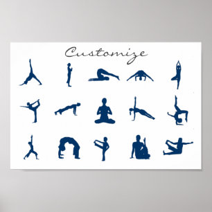 Poster Silhouette Yoga Poses Thunder_Cove