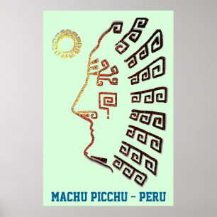 Poster Silhueta à moda de Machu_Picchu
