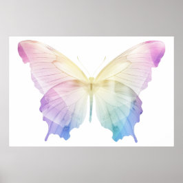 Poster Silhueta borboleta em cores