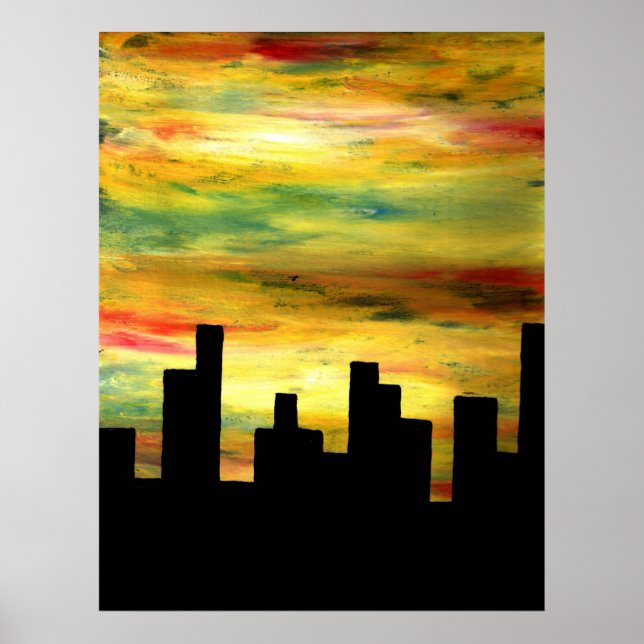 Póster silhueta da cidade (Frente)