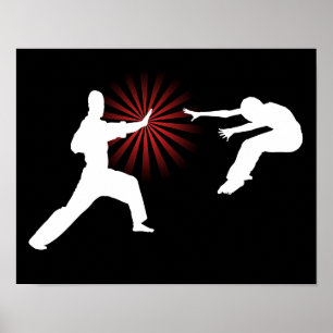 Póster Silhueta da energia das artes marciais