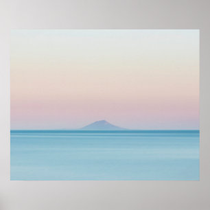 Poster Silhueta da ilha no horizonte ao pôr do sol