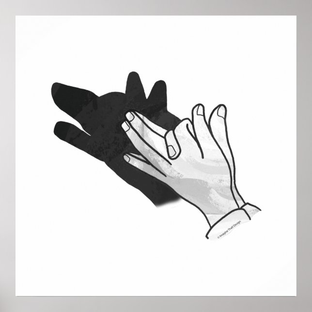 Poster Silhueta da Mão do Lobo (Frente)