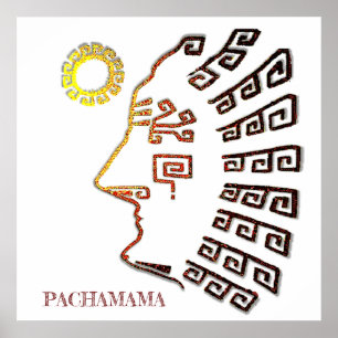 Poster Silhueta da Pachamama Machu_Picchu