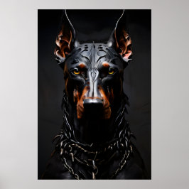 Poster Silhueta de aço doberman