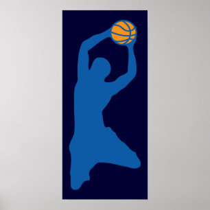 Poster silhueta de basquete