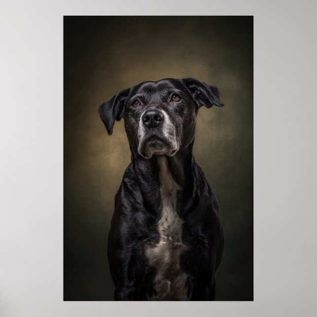 Poster Silhueta de Cachorro Elegante (Frente)