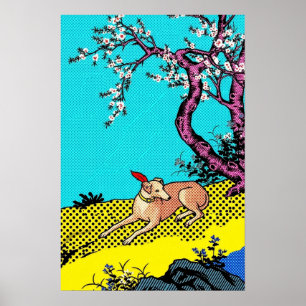 Poster Silhueta de Cachorro Gráfico Minimalista Sighthoun