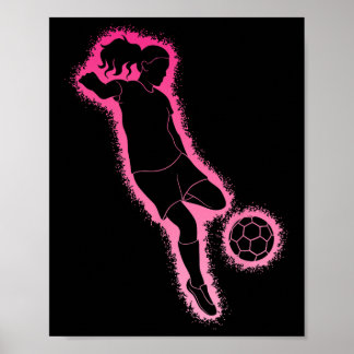 Poster Silhueta de Futebol Feminino Futebol Feminino Espo