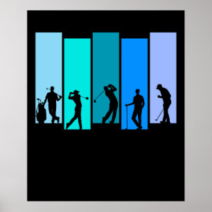 Poster Silhueta de Golfista