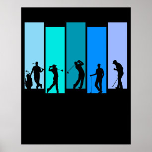 Poster Silhueta de Golfista