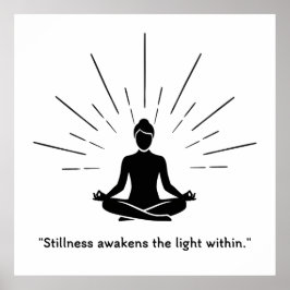 Poster Silhueta de Meditação Radiante